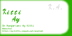 kitti ay business card
